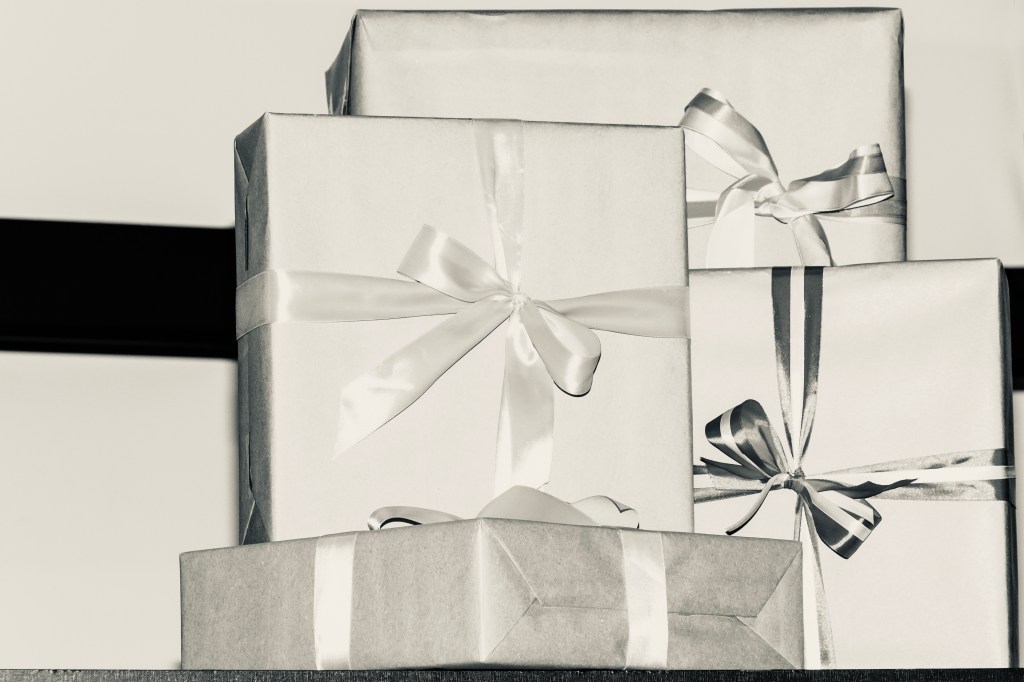 Brown and blue gift box