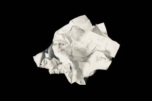 White paper on black background