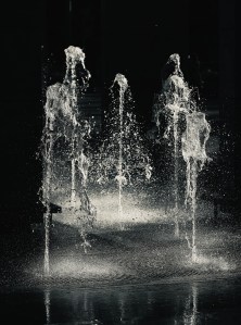 fountains spurting water upwards